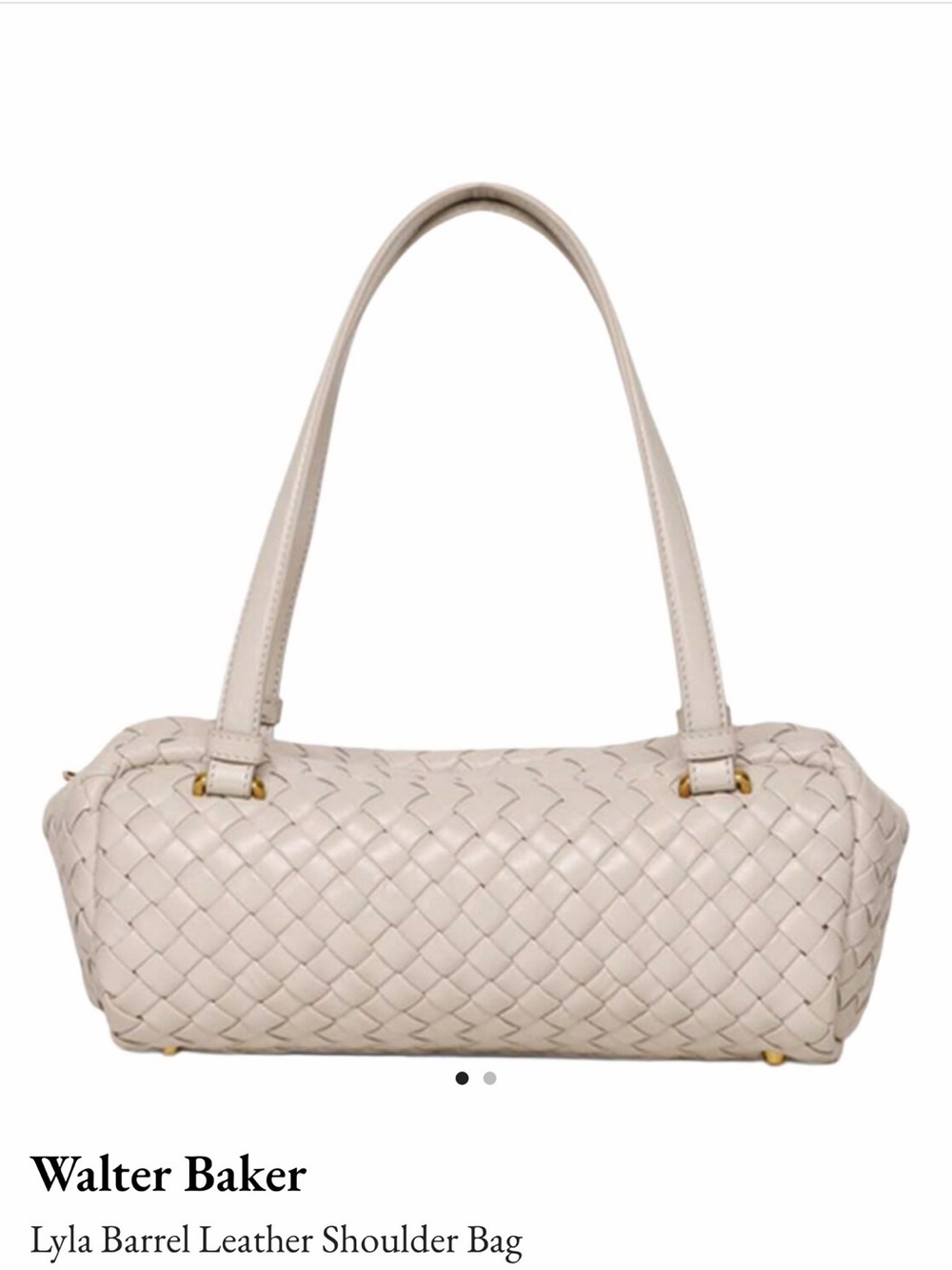 Walter Baker Leather Woven Shoulder Bag in Taupe NWT